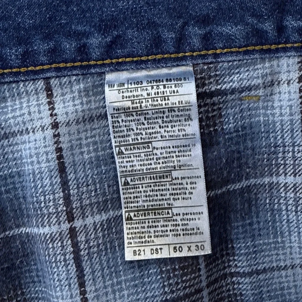 Carhartt Relaxed Fit Flannel Lined Denim Jeans‎ Mens B21 DST 50X30 NWT NOS